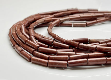 4x13-14 mm Tube Shape Red Mahogany Jasper Gemstone Beads Genuine Mahogany Color Jasper Gemstones Loose Beads 15.5 Inches Strand #4013