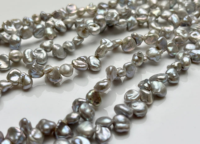 5-6x7-8 mm AA Gray Color Keshi Freshwater Pearls Top Drilled Keshi Pearl Beads High Luster Genuine Keshi Freshwater Pearls #P2008