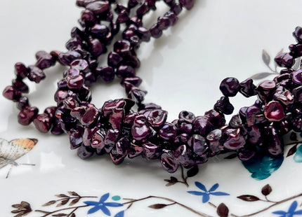 5-6x7-8 mm AA Mulberry Color Keshi Freshwater Pearls Top Drilled Keshi Pearl Beads High Luster Genuine Wine Purple Color Keshi Pearls #P2006