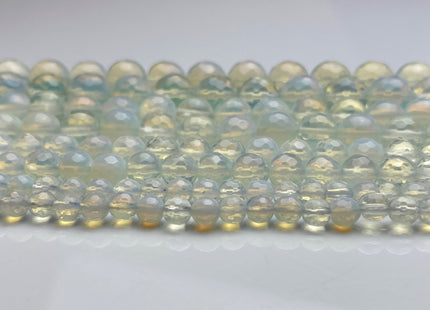 6mm 8mm 10mm 11mm Faceted Round White Opalite Gemstone Beads Genuine Micro Faceted Opalite Loose Beads 15 Inches Strand #4024