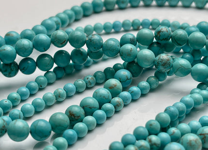 4 mm 6 mm Smooth Round Green Blue Turquoise Color Gemstone Beads 15.5 Inches Strand #4020