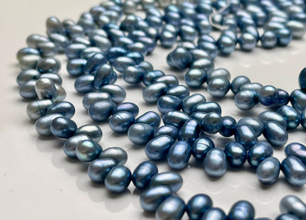 5x7mm AA Top Drilled Blue Color Rice/Oval Freshwater Pearl Beads Genuine High Luster Dancing Cultured Freshwater Pearls #P2022