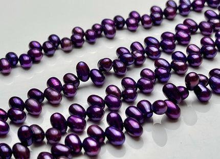 5x7mm AA Top Drilled Purple Color Rice/Oval Freshwater Pearl Beads Genuine High Luster Dancing Cultured Freshwater Pearls #P2020