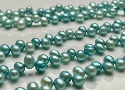 5x7mm AA Top Drilled Baby Blue Color Rice/Oval Freshwater Pearl Beads Genuine High Luster Dancing Cultured Freshwater Pearls #P2023