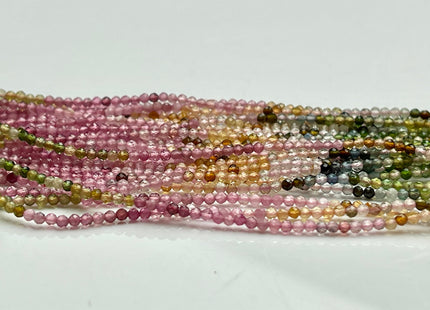 2 mm AAA Natural Micro Faceted Round Gemmy Tourmaline Beads Top Quality Black Green Pink Gold Blue Tourmaline 15.5 Inches #4027