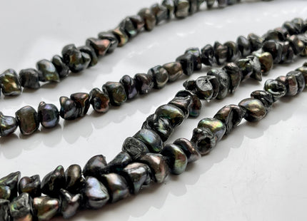 8-9 mm Dark Brown Green Peacock Color Keshi Disc Freshwater Pearl Beads Center Drilled Genuine Color Keshi Disc Shaped B Grade Pearls #P2026