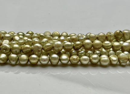 4-5mm or 6-7mm Bright Sage Green Color Potato Nugget Freshwater Pearl Beads Genuine Cultured Green Color Small Tiny Nugget Pearl #P2027