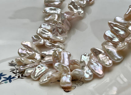 9x15-20 mm AAAA Natural Pink Biwa Stick Freshwater Pearl Beads Genuine Center Drilled Super High Luster Very Rare Biwa Pearl Beads #P2029