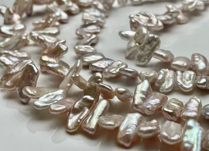 7-9x11-16 mm AAAA Natural Pink Biwa Stick Freshwater Pearl Beads Genuine Center Drilled Super High Luster Very Rare Biwa Pearl Beads #P2030