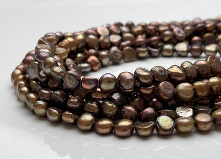 7-8 mm Dark Brown Color Potato Nugget Freshwater Pearl Beads Genuine Brown Color Freshwater Nugget Pearl Beads #P2035
