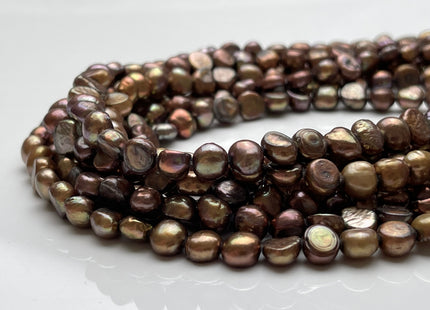 7-8 mm Dark Brown Color Potato Nugget Freshwater Pearl Beads Genuine Brown Color Freshwater Nugget Pearl Beads #P2035