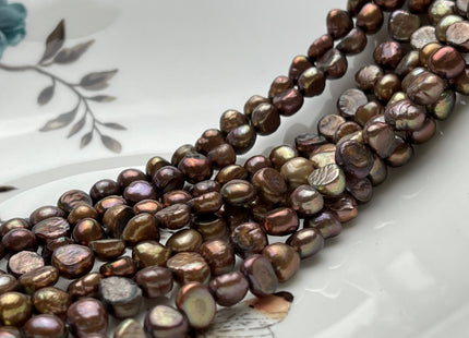 7-8 mm Dark Brown Color Potato Nugget Freshwater Pearl Beads Genuine Brown Color Freshwater Nugget Pearl Beads #P2035