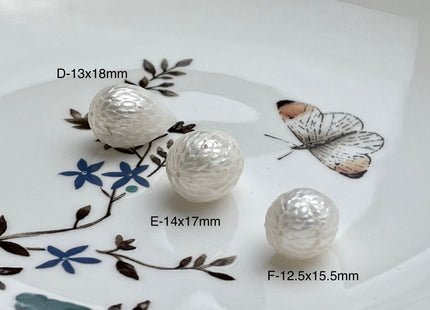 ONE Piece 12-15x15-20 mm Natural White Full Drilled Dragon Skin Rice/Oval Pearl Single Beads Genuine White Rice Pearls For Pendant #P2041
