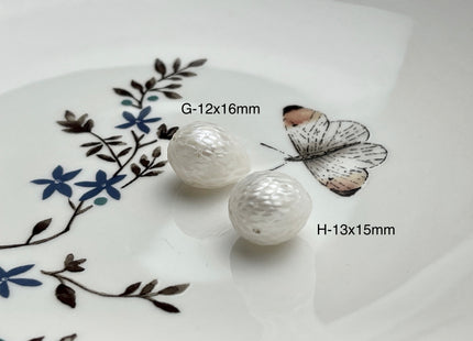 ONE Piece 12-15x15-20 mm Natural White Full Drilled Dragon Skin Rice/Oval Pearl Single Beads Genuine White Rice Pearls For Pendant #P2041