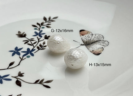 ONE Piece 12-15x15-20 mm Natural White Full Drilled Dragon Skin Rice/Oval Pearl Single Beads Genuine White Rice Pearls For Pendant #P2041