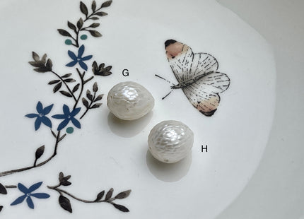 ONE Piece 12-15x15-20 mm Natural White Full Drilled Dragon Skin Rice/Oval Pearl Single Beads Genuine White Rice Pearls For Pendant #P2041