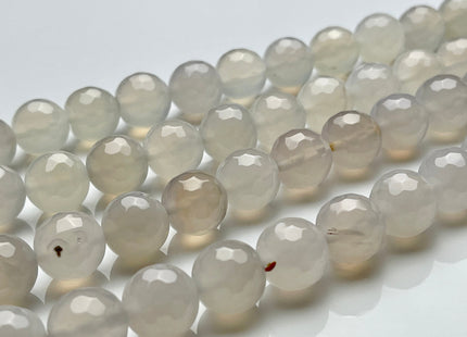 14 mm Faceted Round Fire Agate Gemstone Beads Heat Treated Translucent White Color Natural Gemstone Agate 15.5 Inches Strand #4046