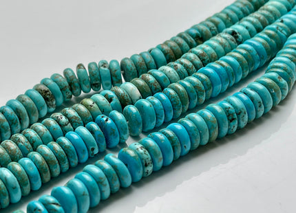 10-11 mm Smooth Rondelle Shape Turquoise Gemstone Beads Green Blue And Brown Color Turquoise #4066