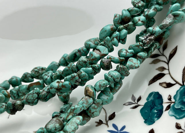 6x7-7x12 mm Turquoise Gemstone Irregular Nugget Beads Turquoise Brown Blue Green Color Irregular Nugget Gemstone Beads #4069