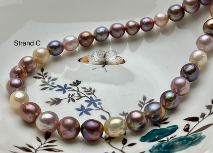 10.5-13mm AAAAA Very Rare Natural Multi Dark Mauve Pink Freshwater Baroque/Edison Pearl Beads High Luster Genuine Purple Edison Pearl #P2045