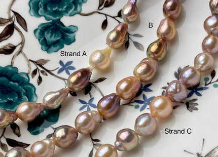 8-10x13-18mm AAAA VeryRare Natural Multi Dark Mauve Pink Freshwater Baroque/Edison Pearl Bead High Luster Genuine Purple Edison Pearl #P2059