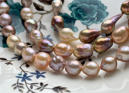 8-10x13-18mm AAAA VeryRare Natural Multi Dark Mauve Pink Freshwater Baroque/Edison Pearl Bead High Luster Genuine Purple Edison Pearl #P2059