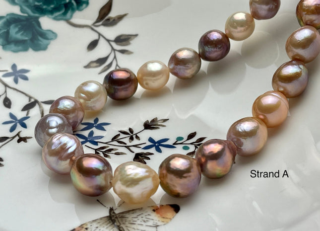 10-12 mm AAA Very Rare Natural Multi Dark Mauve Pink Freshwater Baroque/Edison Pearl Beads High Luster Genuine Purple Edison Pearl #P2060