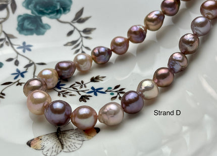10-12 mm AAA Very Rare Natural Multi Dark Mauve Pink Freshwater Baroque/Edison Pearl Beads High Luster Genuine Purple Edison Pearl #P2060