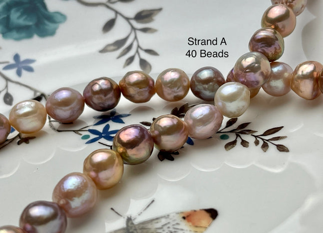 9-10 mm AAAAA Very Rare Dark Mauve Pink Baroque Edison Pearl Genuine Top Quality Natural Edison Pearl With Iridescent Color #P2061