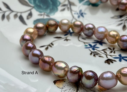 9-10 mm AAAAA Very Rare Dark Mauve Pink Baroque Edison Pearl Genuine Top Quality Natural Edison Pearl With Iridescent Color #P2061