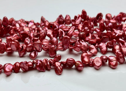 3-6x6-13 mm High Luster Cranberry Pink Color Keshi Freshwater Pearl Beads Genuine Top Drilled Pink Keshi Dancing Pearl Beads #P2046