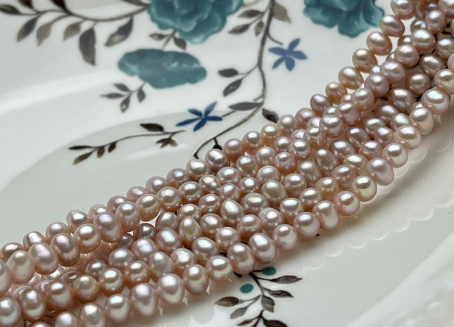 5x6 mm AAA Natural Mauve Pink Color Potato Freshwater Pearl Beads Genuine High Luster Pink Tiny Small Potato Freshwater Pearls #P2066