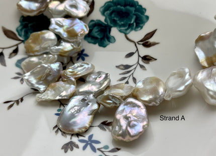 One-Of-A-Kind 20x25 mm AAA Rare HUGE Keshi Freshwater Pearl Beads Genuine Natural White And Champagne Color Top Drilled Keshi Pearls #P2076