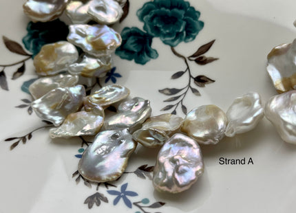 One-Of-A-Kind 20x25 mm AAA Rare HUGE Keshi Freshwater Pearl Beads Genuine Natural White And Champagne Color Top Drilled Keshi Pearls #P2076