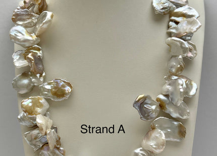 One-Of-A-Kind 20x25 mm AAA Rare HUGE Keshi Freshwater Pearl Beads Genuine Natural White And Champagne Color Top Drilled Keshi Pearls #P2076