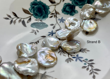 One-Of-A-Kind 20x25 mm AAA Rare HUGE Keshi Freshwater Pearl Beads Genuine Natural White And Champagne Color Top Drilled Keshi Pearls #P2076