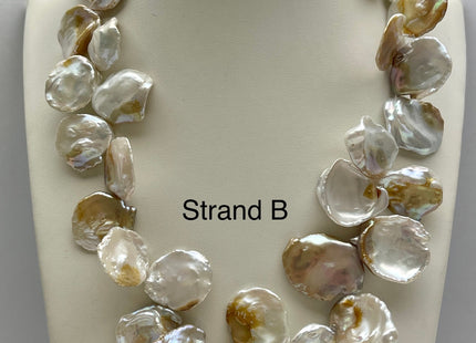 One-Of-A-Kind 20x25 mm AAA Rare HUGE Keshi Freshwater Pearl Beads Genuine Natural White And Champagne Color Top Drilled Keshi Pearls #P2076