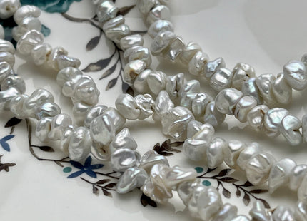 9mm Natural White Very Rare Keshi Freshwater Pearl Beads Center Drilled Keshi Rondelle Genuine Freshwater Pearls B Grade #P2083