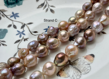 8-10x13-18mm AAAA VeryRare Natural Multi Dark Mauve Pink Freshwater Baroque/Edison Pearl Bead High Luster Genuine Purple Edison Pearl #P2059