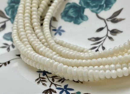 3x4.5 mm AAA Natural Color Faceted Rondelle Fossil Coral Gemstone Beads Top Quality Micro Faceted Fossil Coral Gemstone Loose Beads #4092