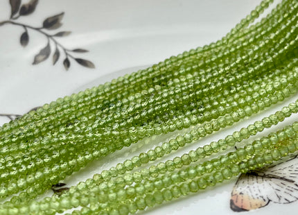 2x3 mm AAA Natural Color Faceted Rondelle Peridot Gemstone Beads Top Quality Green Peridot Gemstone Beads # 2340