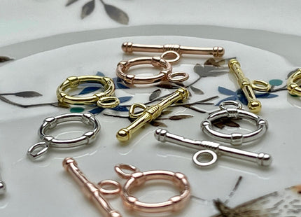 10 mm 925 Sterling Silver/Gold/Rose Gold Toggle Clasp Genuine 925 Sterling Silver Toggle Findings With Round Shape Design DIY Jewelry #10266