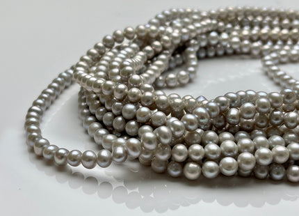 5 mm 5-6 mm AA Silver Gray Color Potato or Round Freshwater Pearl Beads High Luster Genuine Gray Color Tiny Potato Freshwater Pearls #P2103