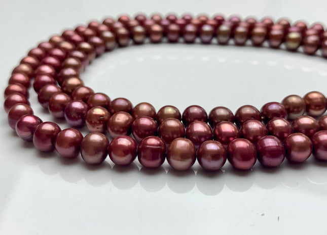 7-8 mm Cranberry Color Potato Freshwater Pearl Beads Genuine Cranberry Color Potato Freshwater Pearls #P2113