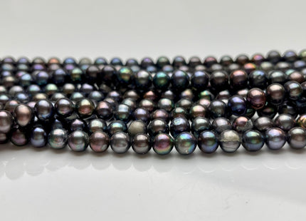 5-8 mm Dark Blue Peacock Color Potato Freshwater Pearl Beads Genuine Cultured Freshwater Pearl Beads Peacock Potato Pearl Beads #P2105
