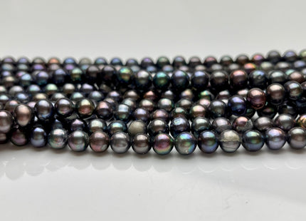 5-8 mm Dark Blue Peacock Color Potato Freshwater Pearl Beads Genuine Cultured Freshwater Pearl Beads Peacock Potato Pearl Beads #P2105