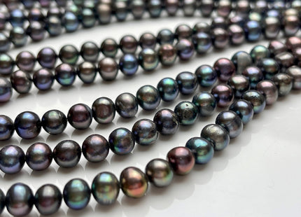 5-8 mm Dark Blue Peacock Color Potato Freshwater Pearl Beads Genuine Cultured Freshwater Pearl Beads Peacock Potato Pearl Beads #P2105
