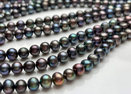 5-8 mm Dark Blue Peacock Color Potato Freshwater Pearl Beads Genuine Cultured Freshwater Pearl Beads Peacock Potato Pearl Beads #P2105