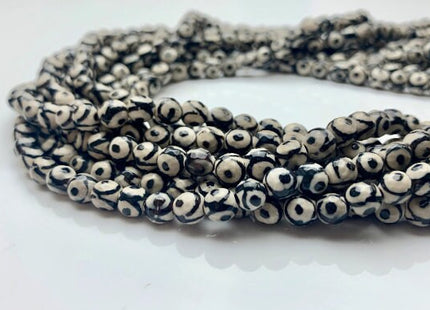 6 mm 8 mm 10 mm AAA Faceted Round Tibetan DZI Agate Black And White Tibetan Agate Gemstone Beads #2904