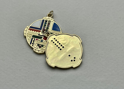 Multi Color Charms for Necklace Jewelry Making, 18K Gold Filled Charm Enamel Colored Medallion Pendant With CZ, One Piece #CR0036